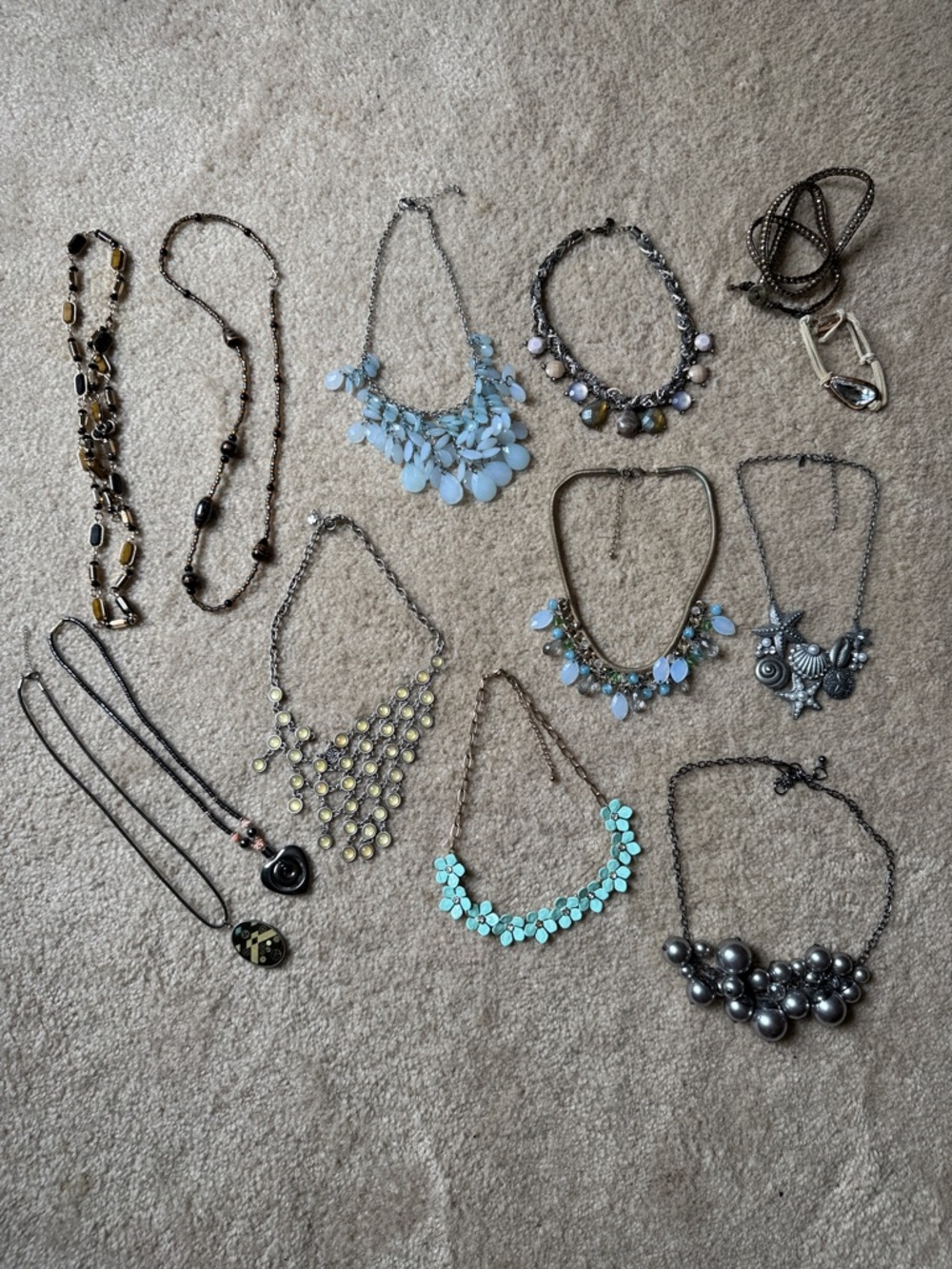 Lucky Brand and Loft 11 Necklace Set and 2 bracelets